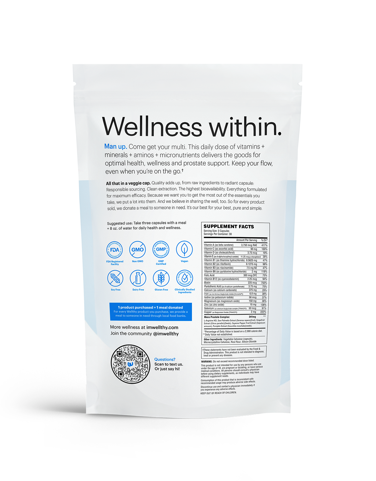 HIS: Men's multivitamin plus prostate support Supplements Wellthy Nutraceuticals 