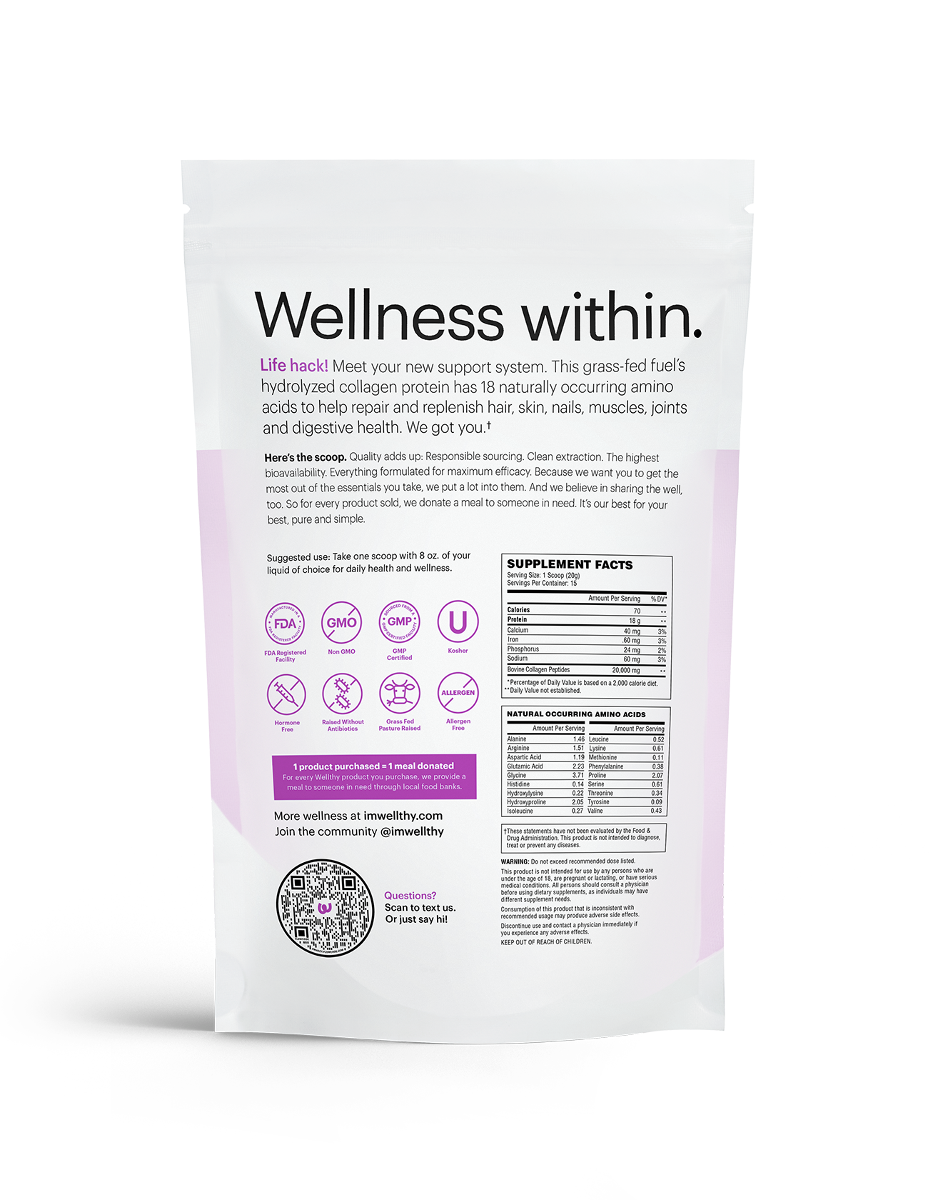 REBUILD: Grass Fed hydrolyzed collagen protein Supplements Wellthy Nutraceuticals 