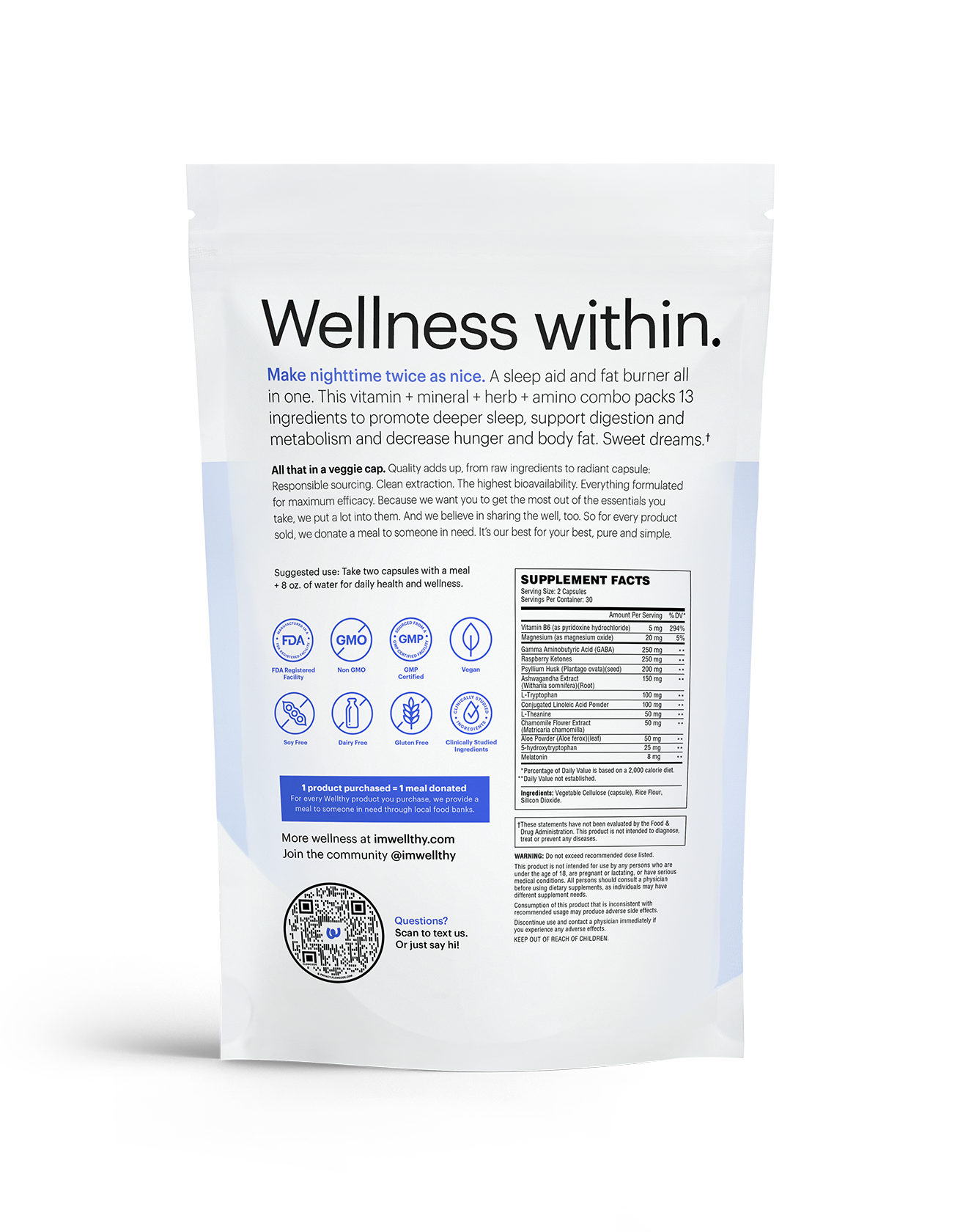 SLEEP: nighttime fat-burner and sleep-aid Supplements Wellthy Nutraceuticals 